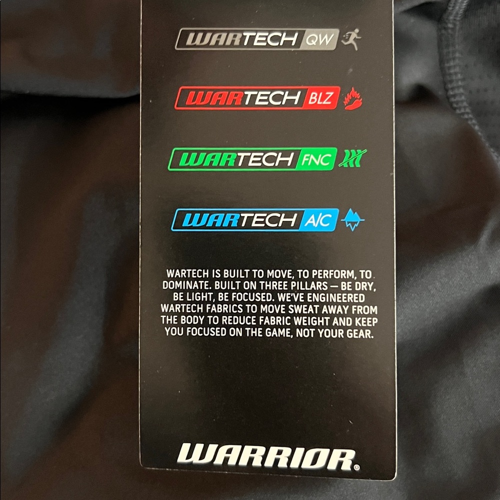 NWT Warrior Black Compression Short Sleeved Shirt, Moisture Wicking, Size M - Picture 7 of 8